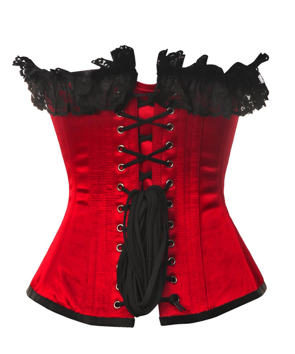 Nahla Burlesque Red Corset with Lace