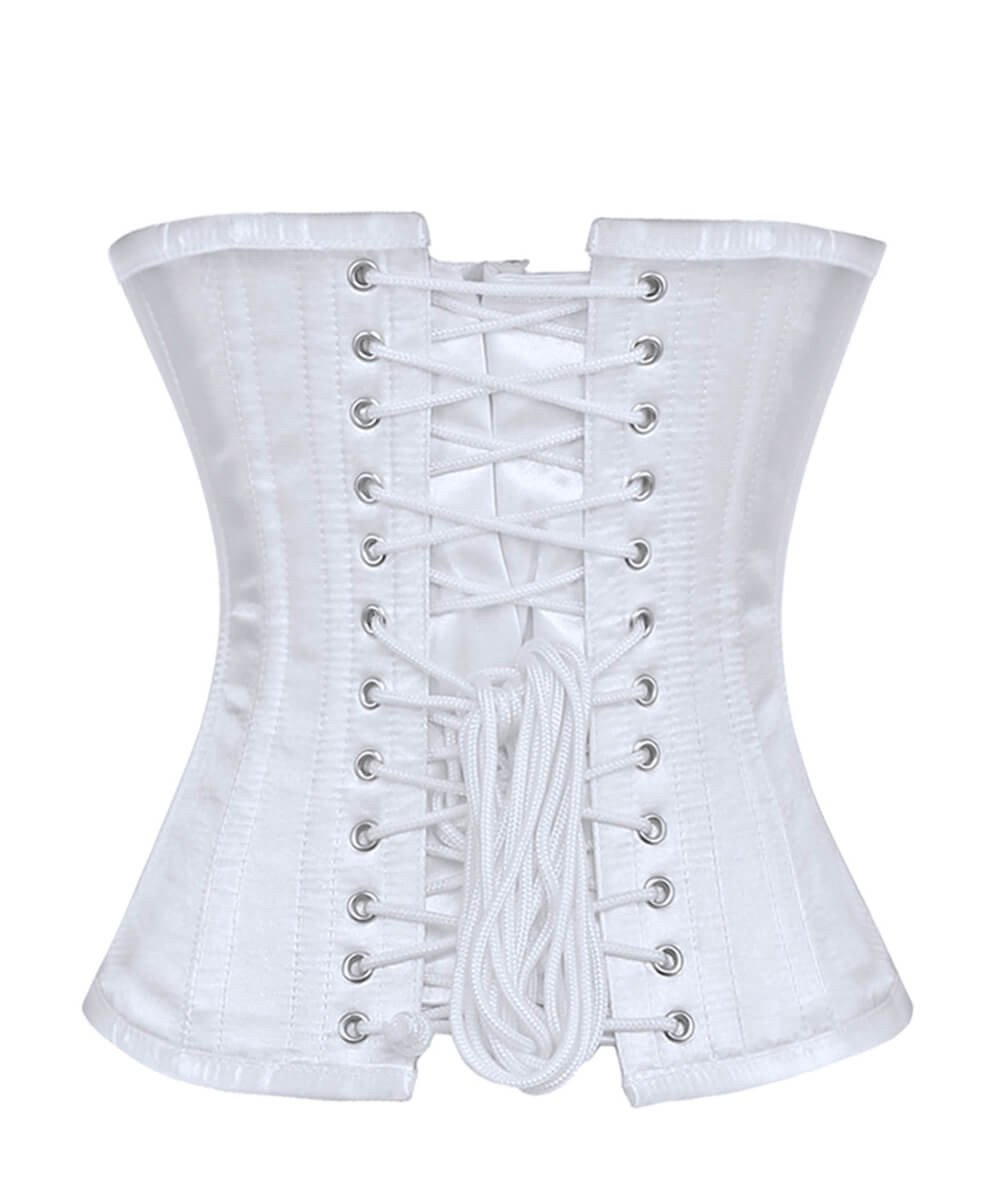 Deedee Steel Boned Overbust White Corset