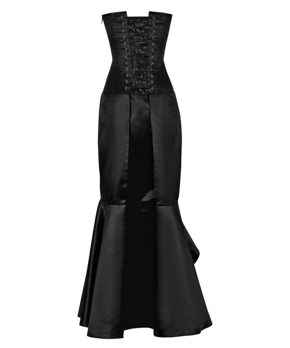 Aikin Black Ruffle Corset Dress