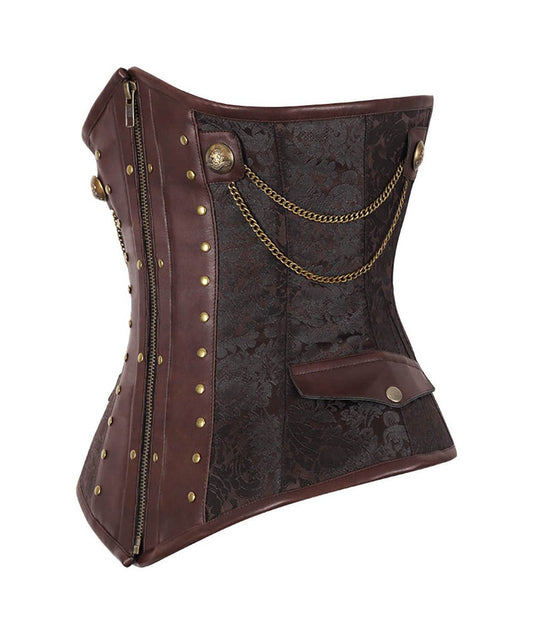 Geremia Underbust Steampunk Corset with Chains