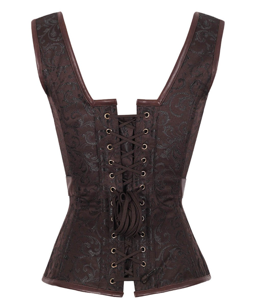 Neelie Steampunk Overbust Steel Boned Corset