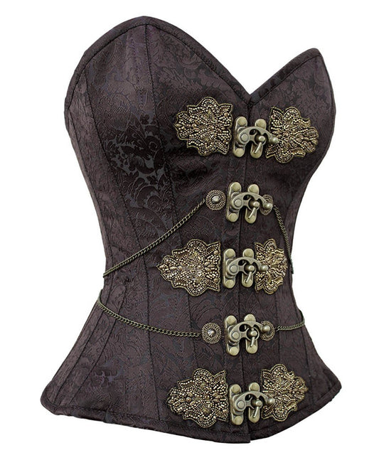 Isabell Steampunk Overbust Embroidered Corset