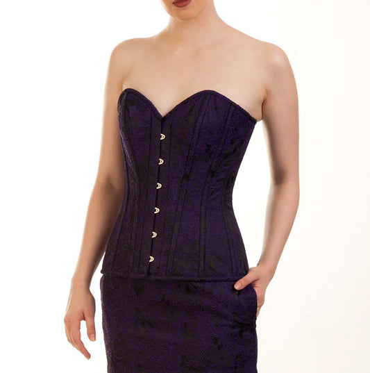 Phylo Brocade Purple Overbust Corset