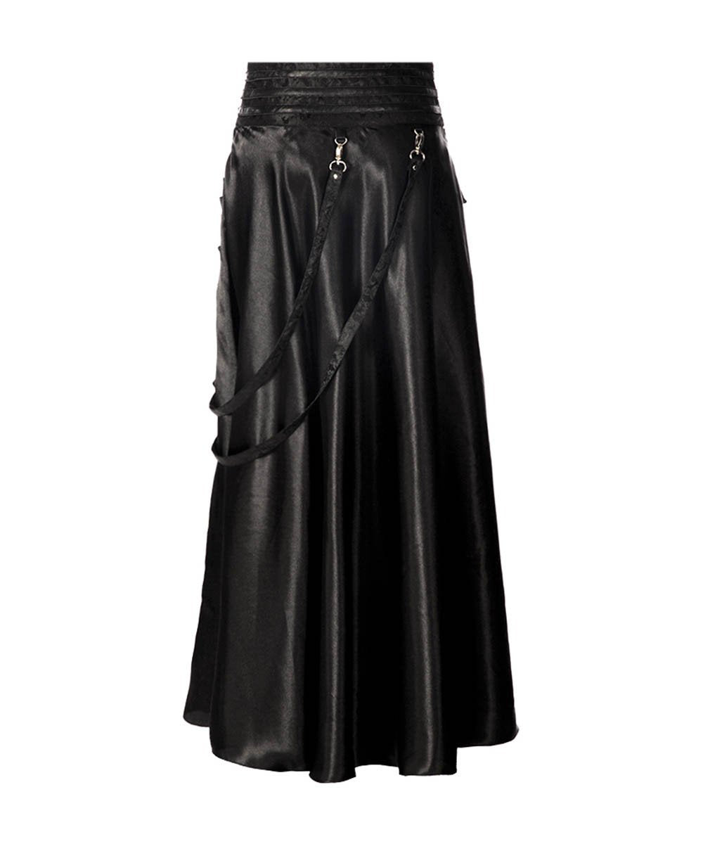 Jessie Steampunk Black Ruched Bustle Skirt