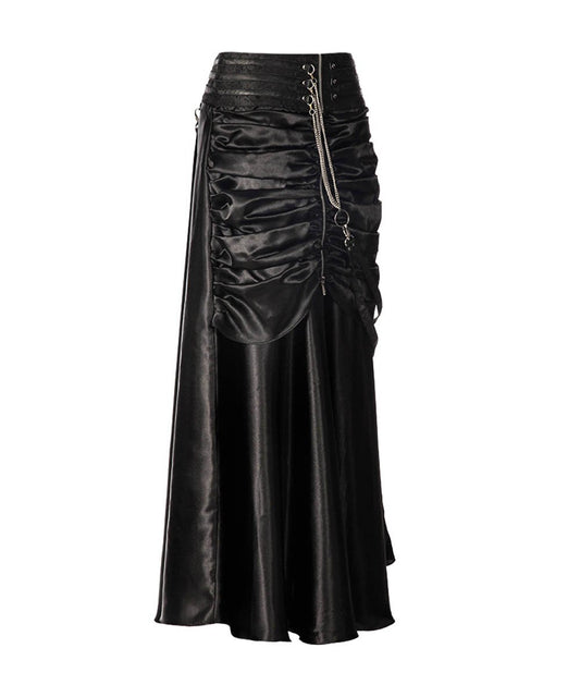 Jessie Steampunk Black Ruched Bustle Skirt