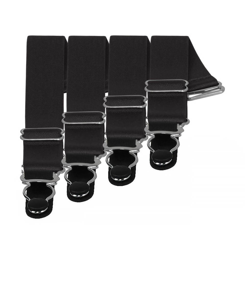 4 x Steel Suspender Clips in Black