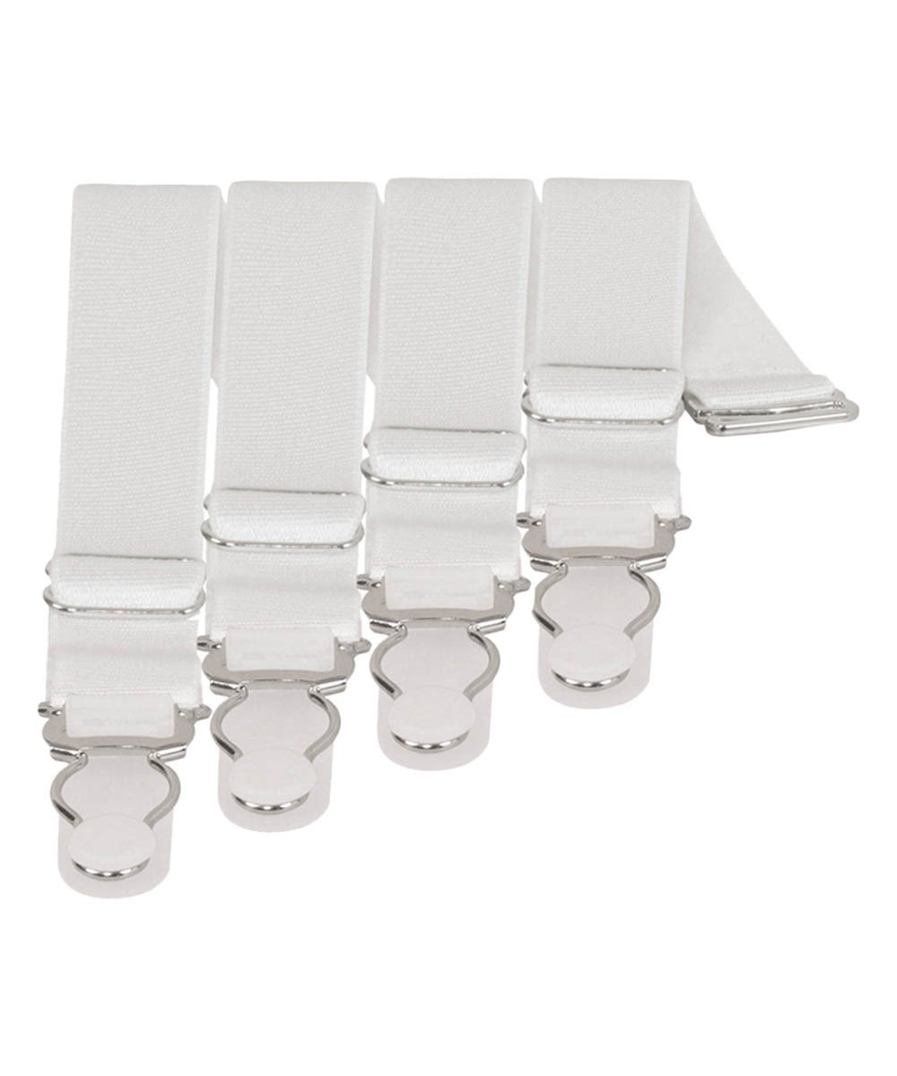 4 x Steel Suspender Clips in White