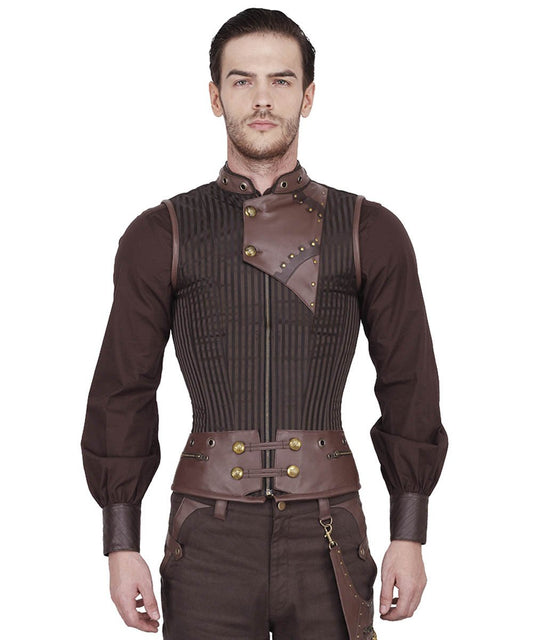 Detlef Steampunk Men's Overchest Corset