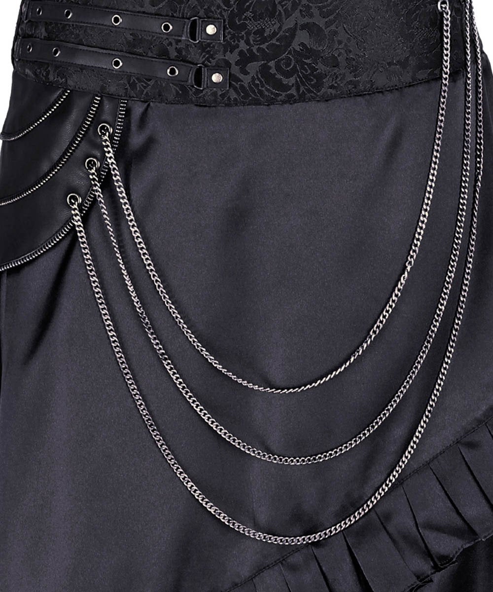 Rowland Black Steampunk Layered Skirt