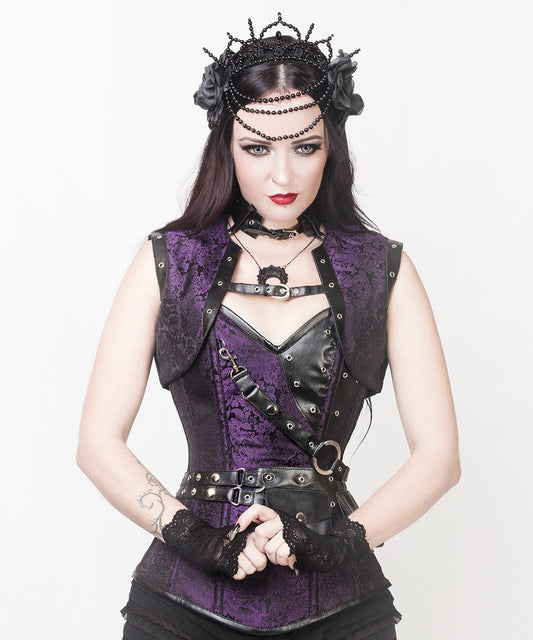 Markos Purple Steampunk Overbust Corset with Shrug