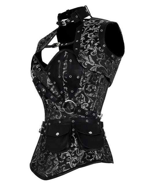 Harpinna Brocade Steampunk Overbust Corset