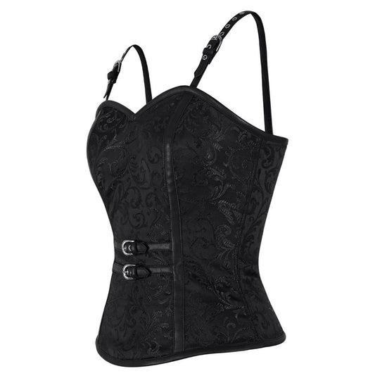 Gormley Gothic Black Shoulder Straps Corset Top