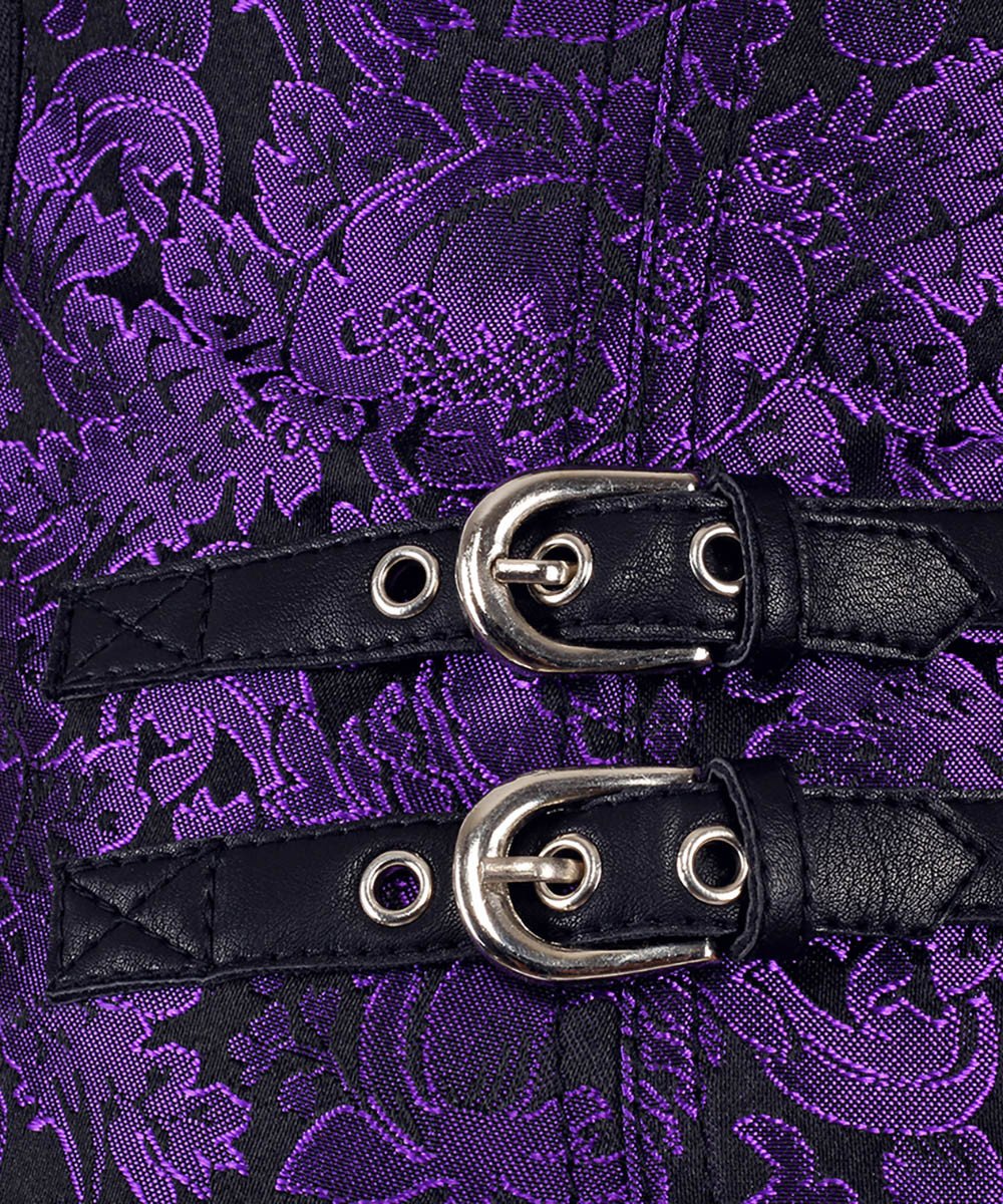 Cavan Gothic Shoulder Straps Purple Corset Top