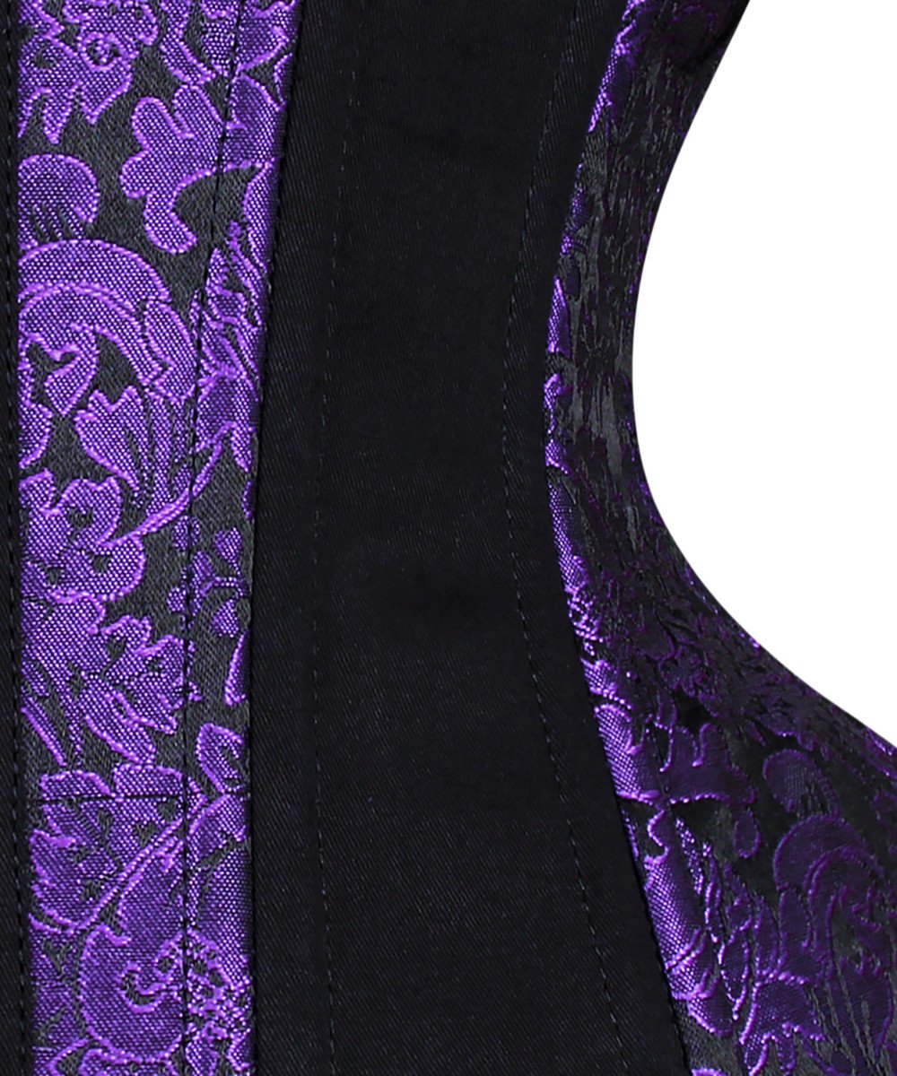 Nentres Curvy Purple and Black Underbust Waist Trainer Corset