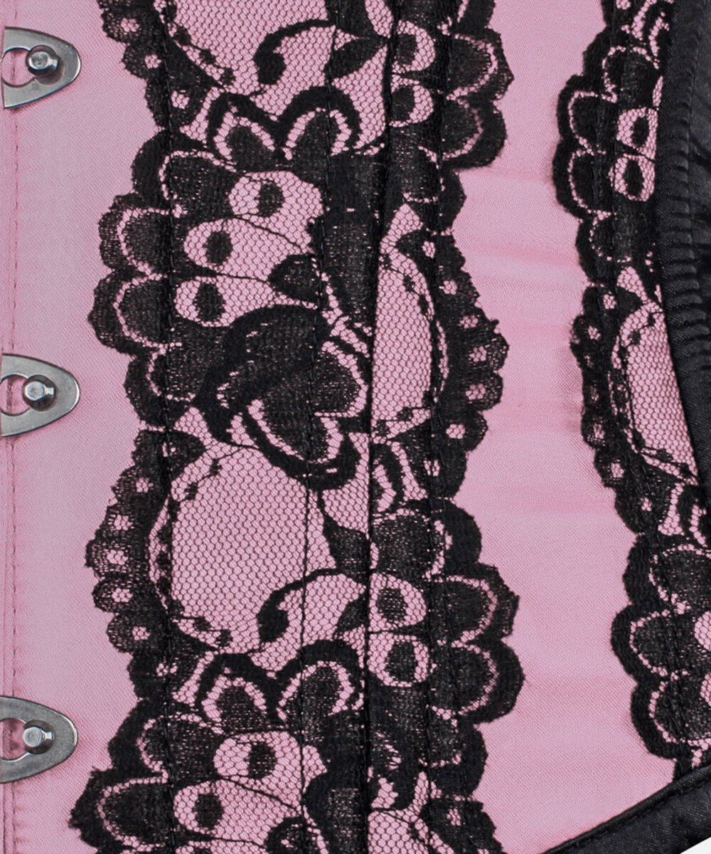 Frans Curvy Pink Lace Waist Training Corset