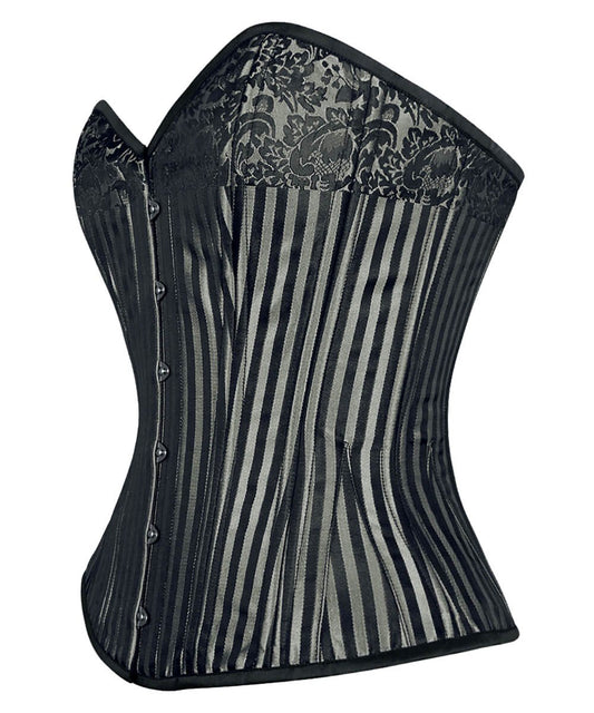 Carles Waist Cincher Overbust Silver Corset