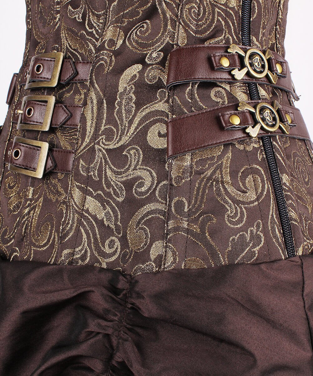 Ailill Steampunk Gold Corset Dress