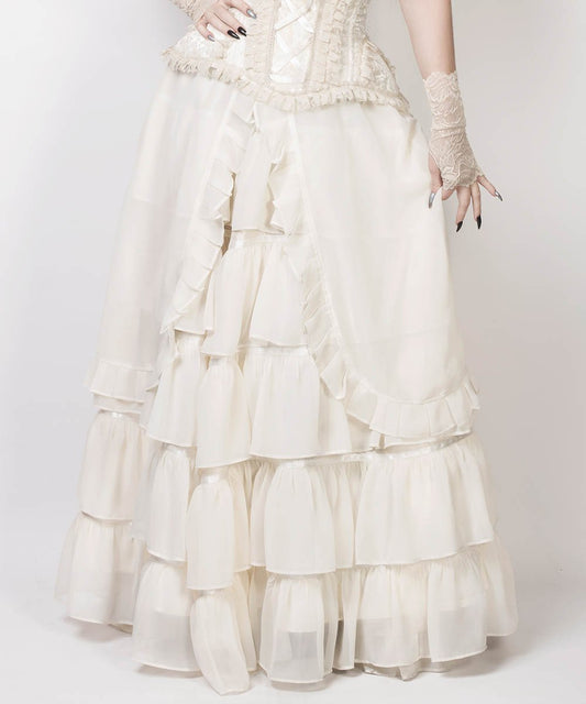 Agam Ivory Long Victorian Inspired Skirt