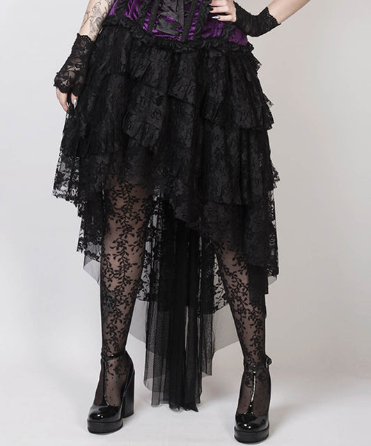 Feofil Burlesque Skirt in Black Lace