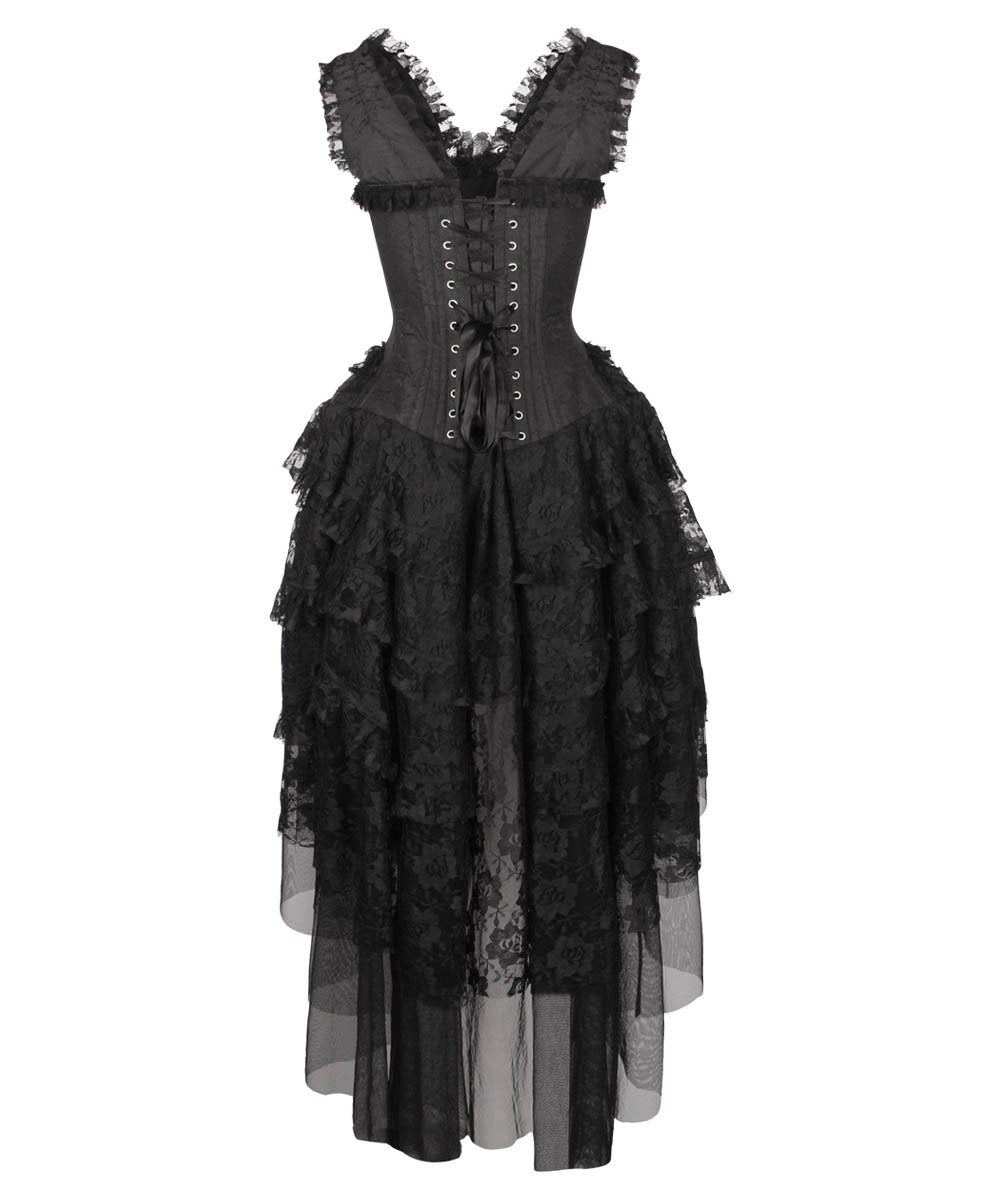 Leontiy Victorian Inspired Black Corset Dress