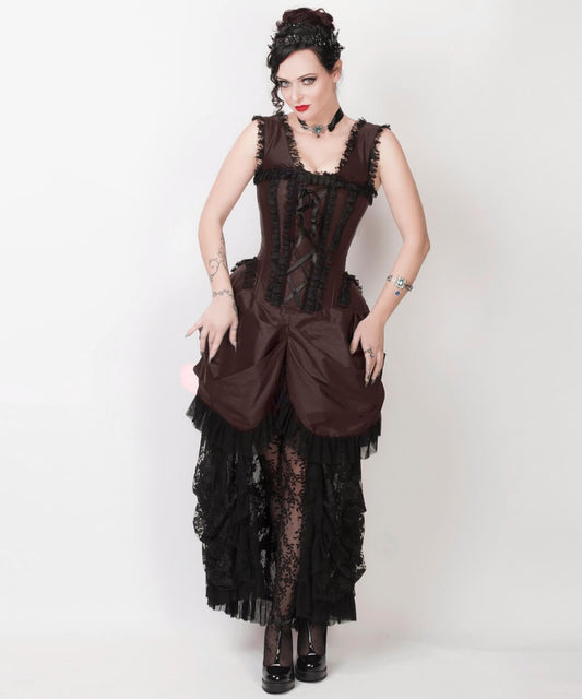 Farrell Brown Victorian Inspired Dress
