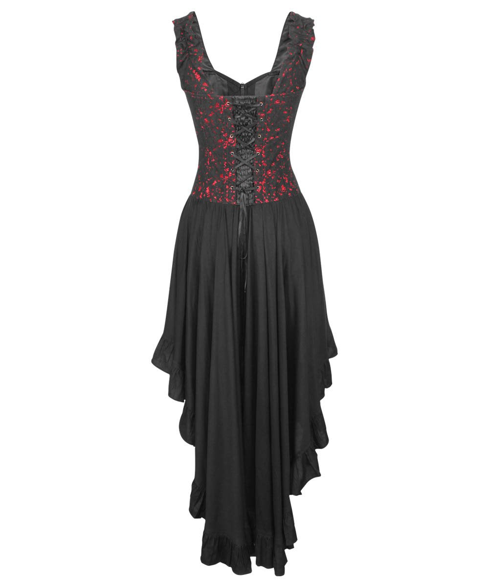 Akaki Gothic Lace Overlay Mullet Dress