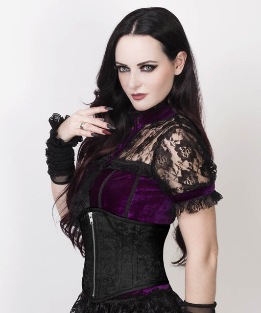Fedele Underbust Black Brocade Corset