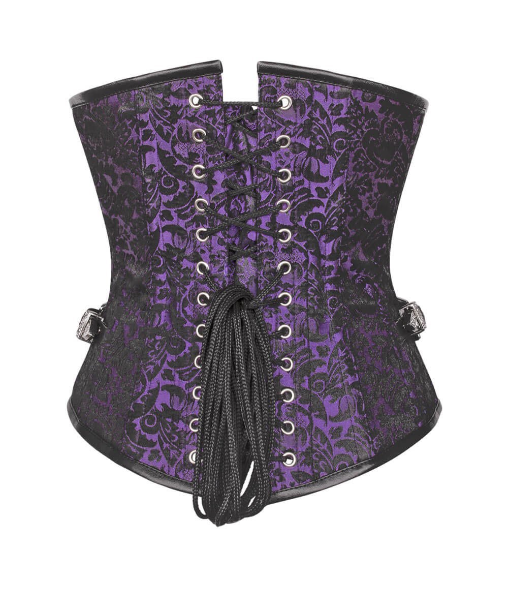 Aetius Gothic Purple Corset with Skull Busk Opening