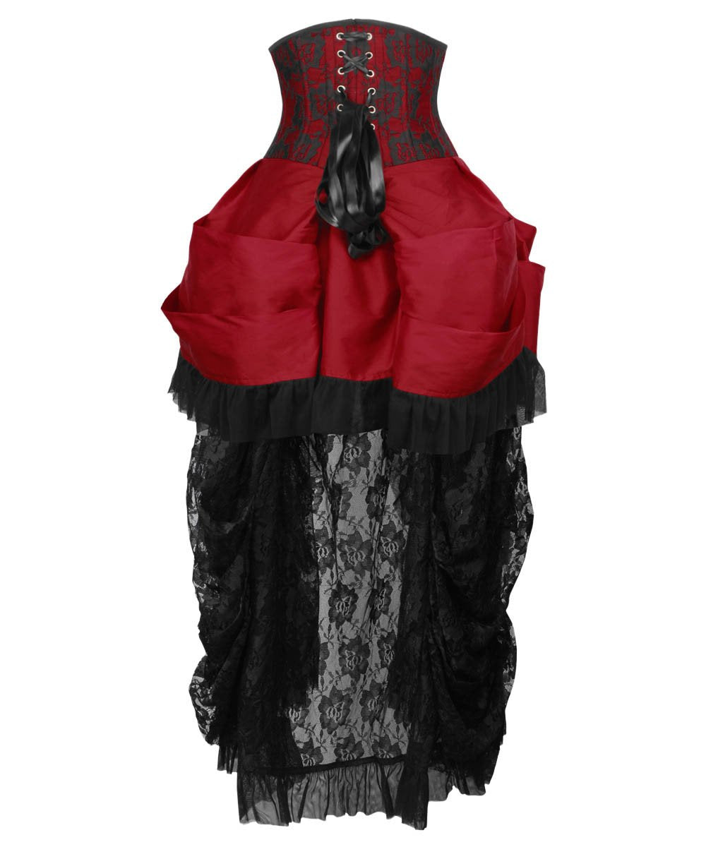Laureen Burgundy Burlesque Underbust Corset Dress