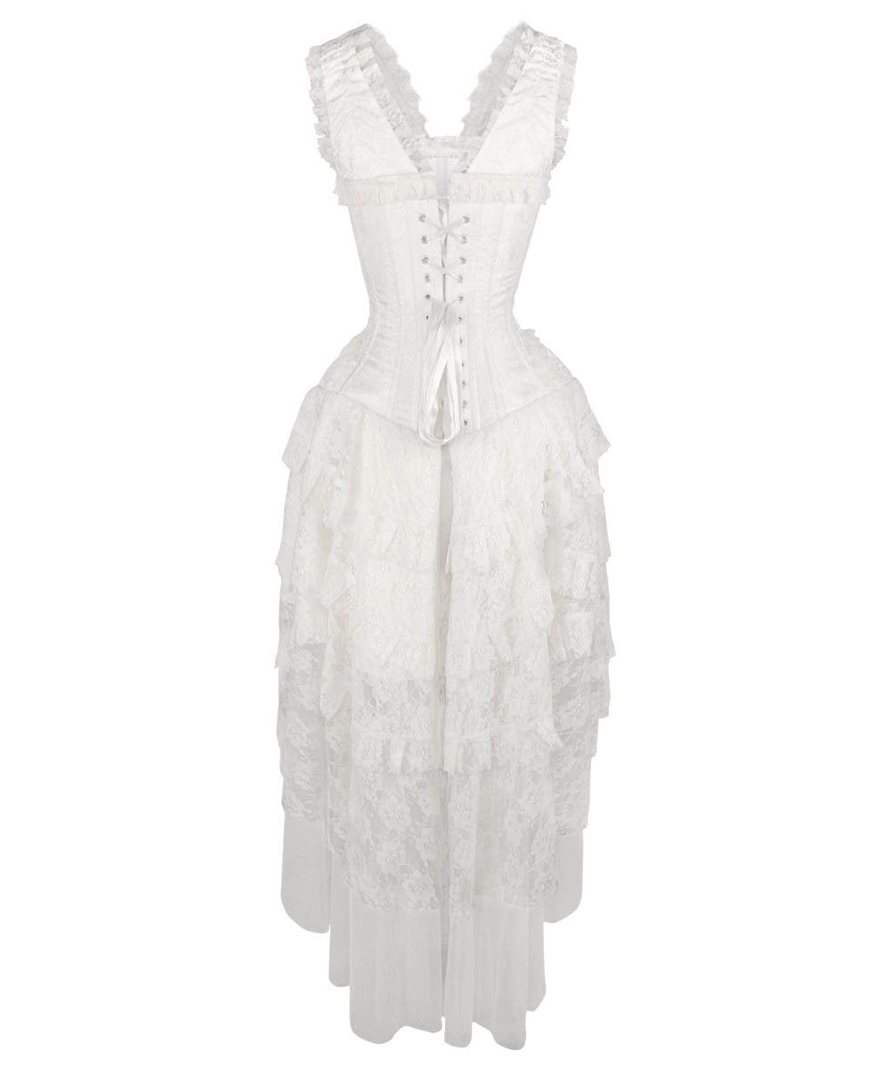 Rayyan Victorian Inspired White Corset Dress