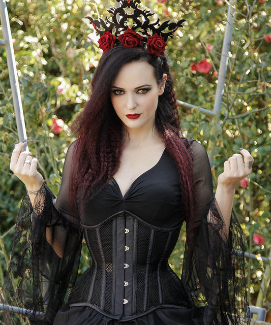 Richelle Black Underbust Mesh Curvy Corset