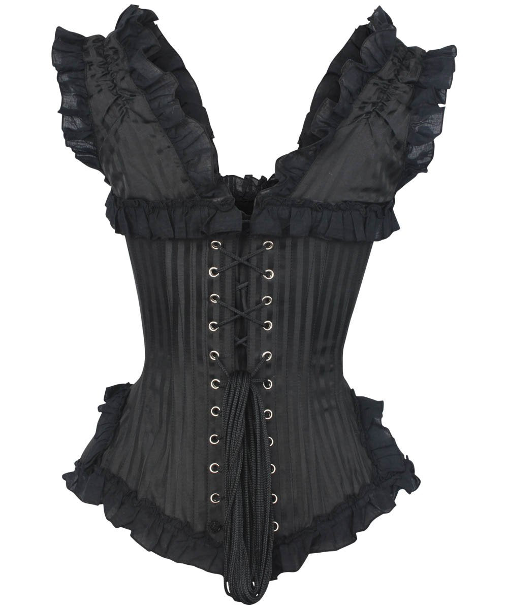 Fulvia Victorian Inspired Black Brocade Corset