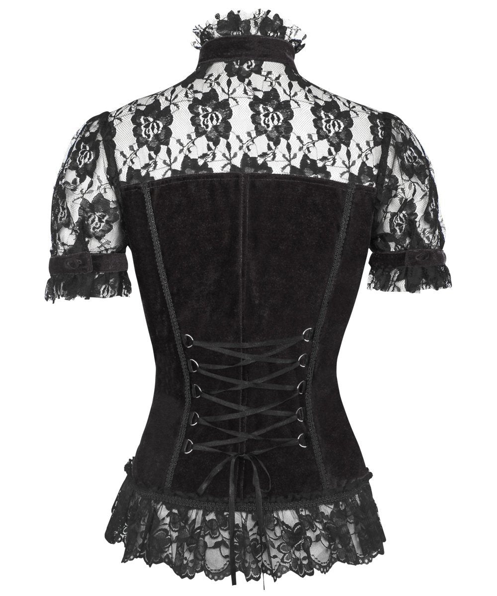 Agrippa Gothic Top in Black Velvet