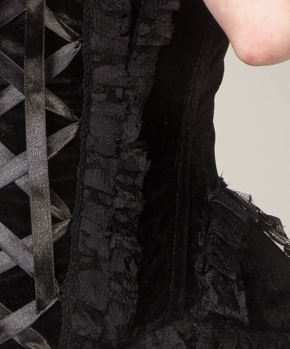 Dahnya Black Velvet Burlesque Corset