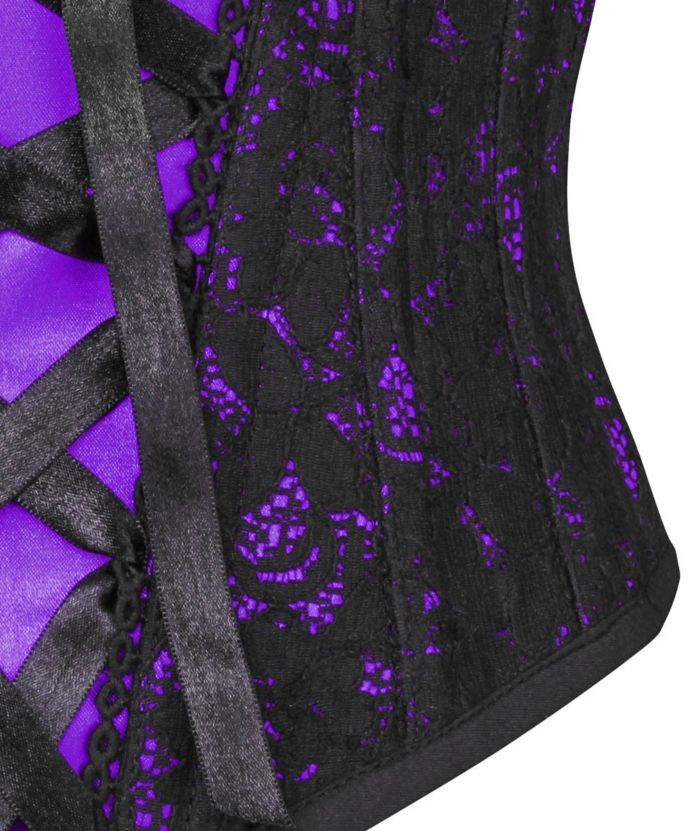 Galit Underbust Purple Corset with Lace Overlay