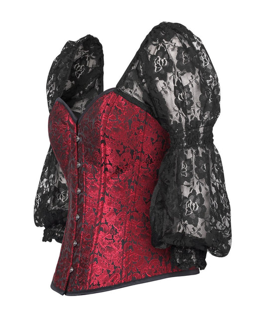 Cathrine Gothic Overbust Corset with Attached Sleeve