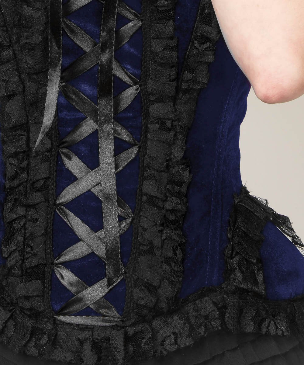 Nanetta Blue Velvet Burlesque Corset