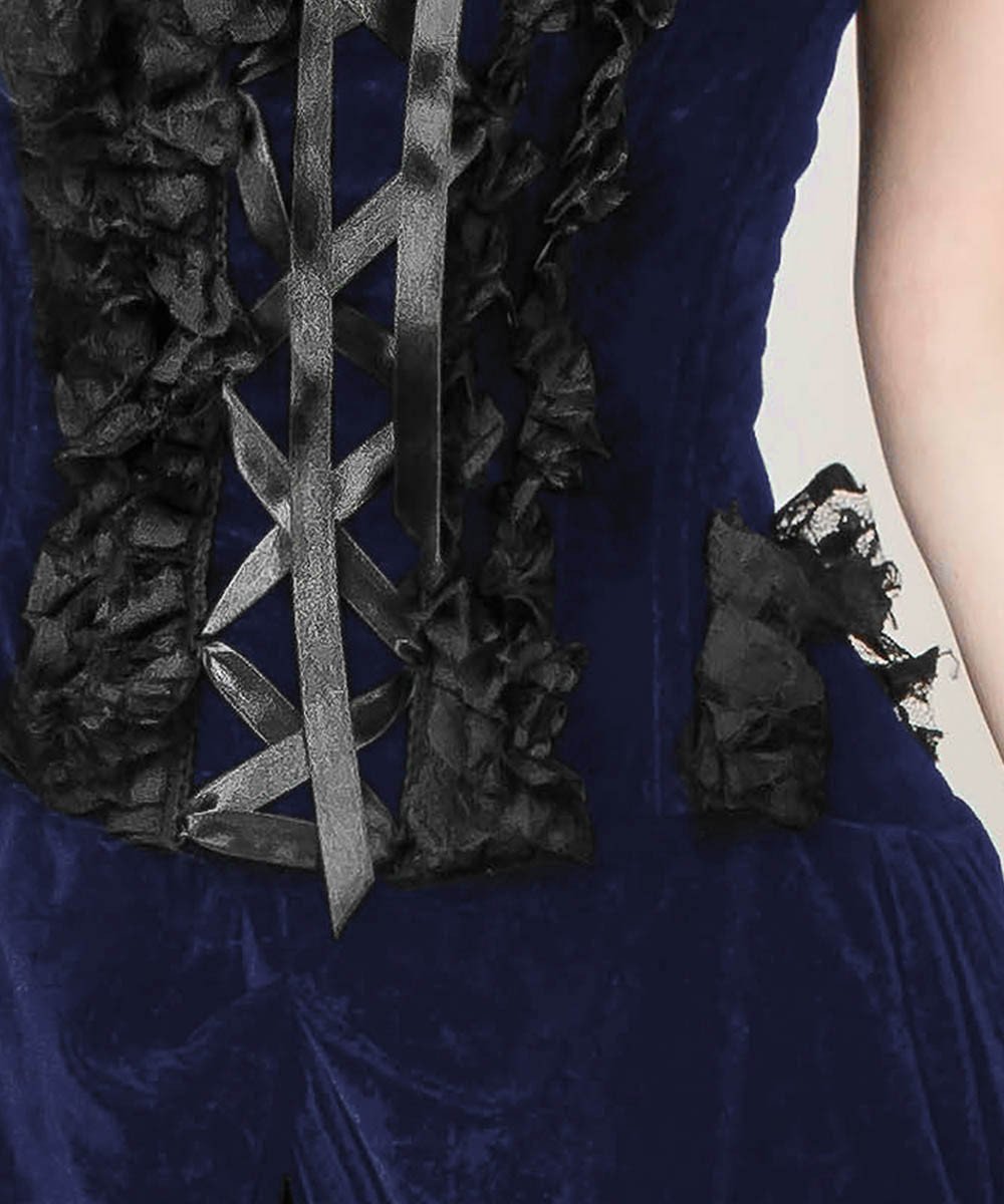 CaitIyn Velvet Burlesque Blue Dress