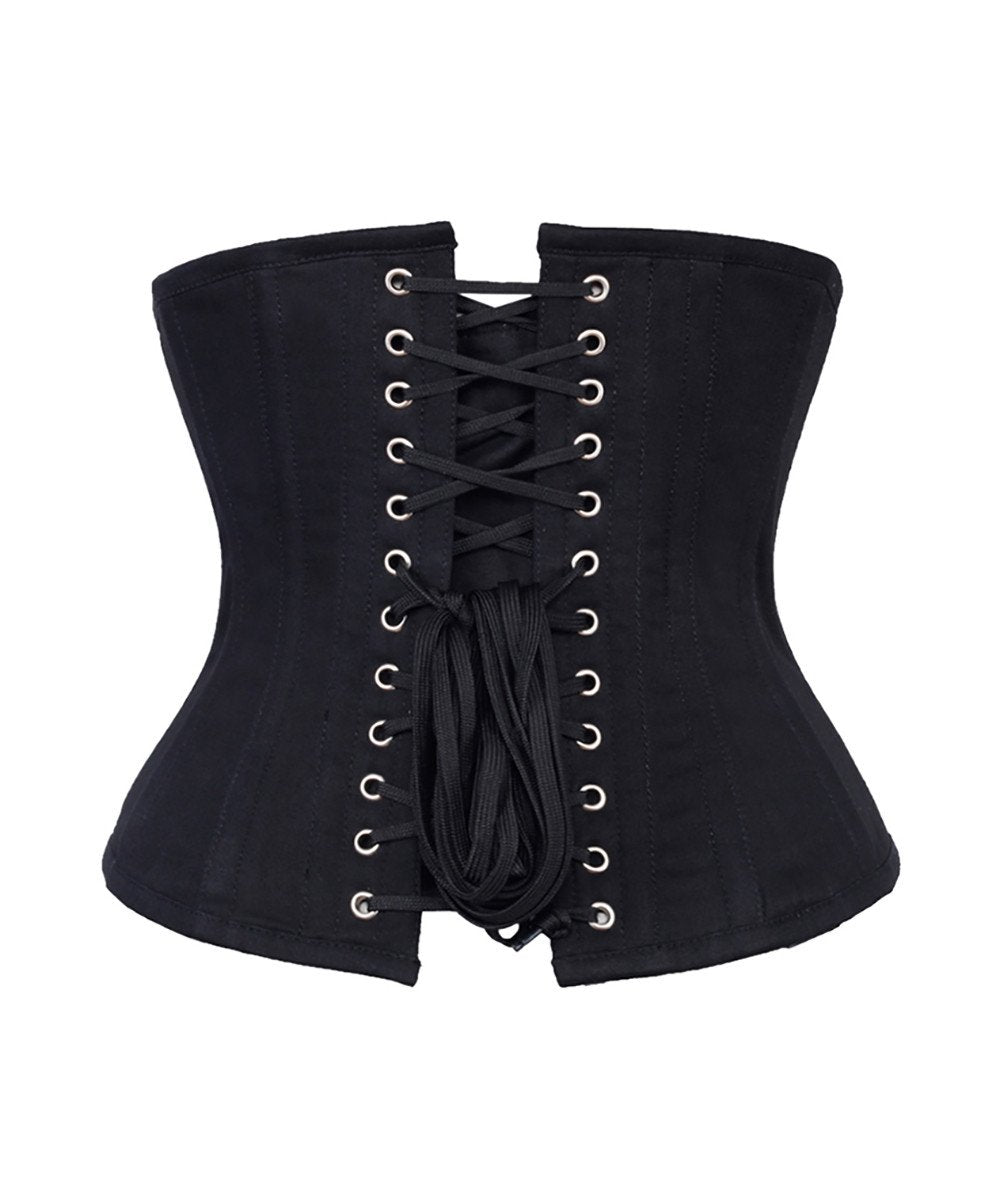 Gussie Black Cotton Underbust Corset