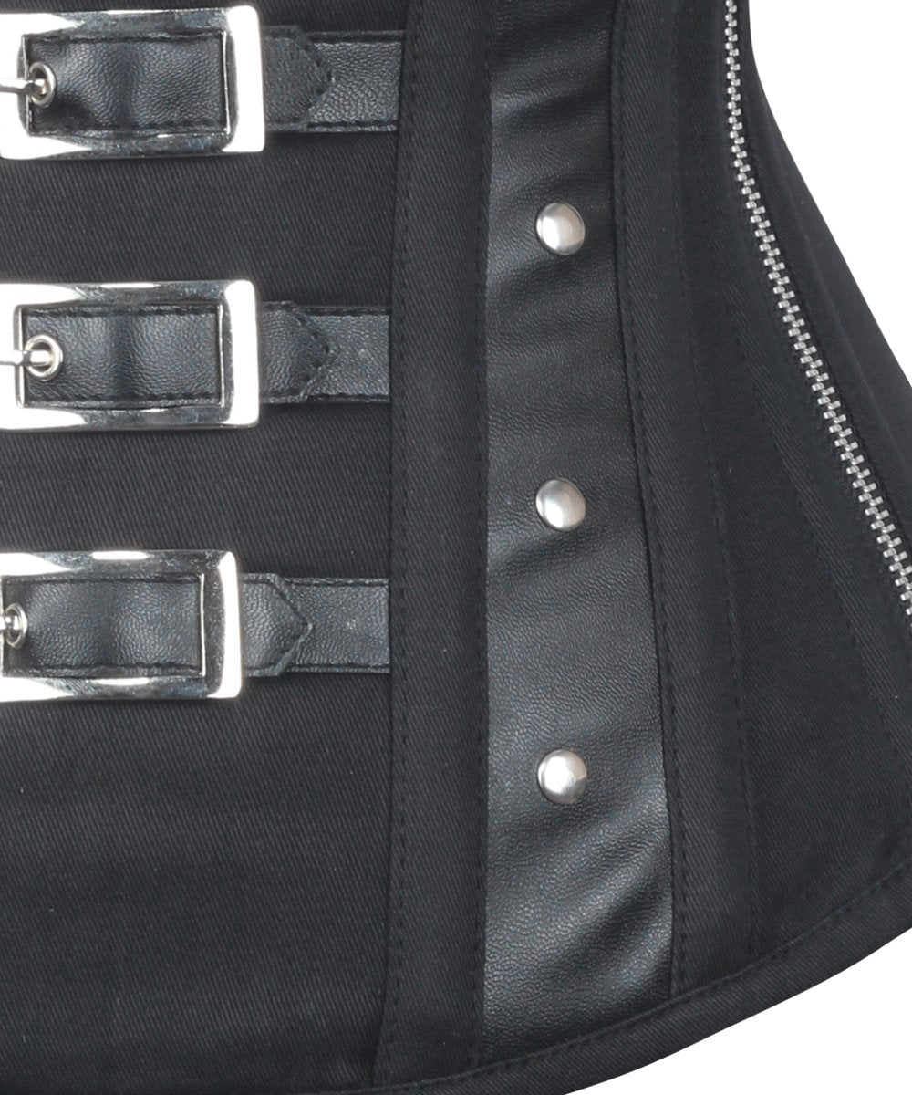 Jaynie Gothic Black Cotton Overbust Corset