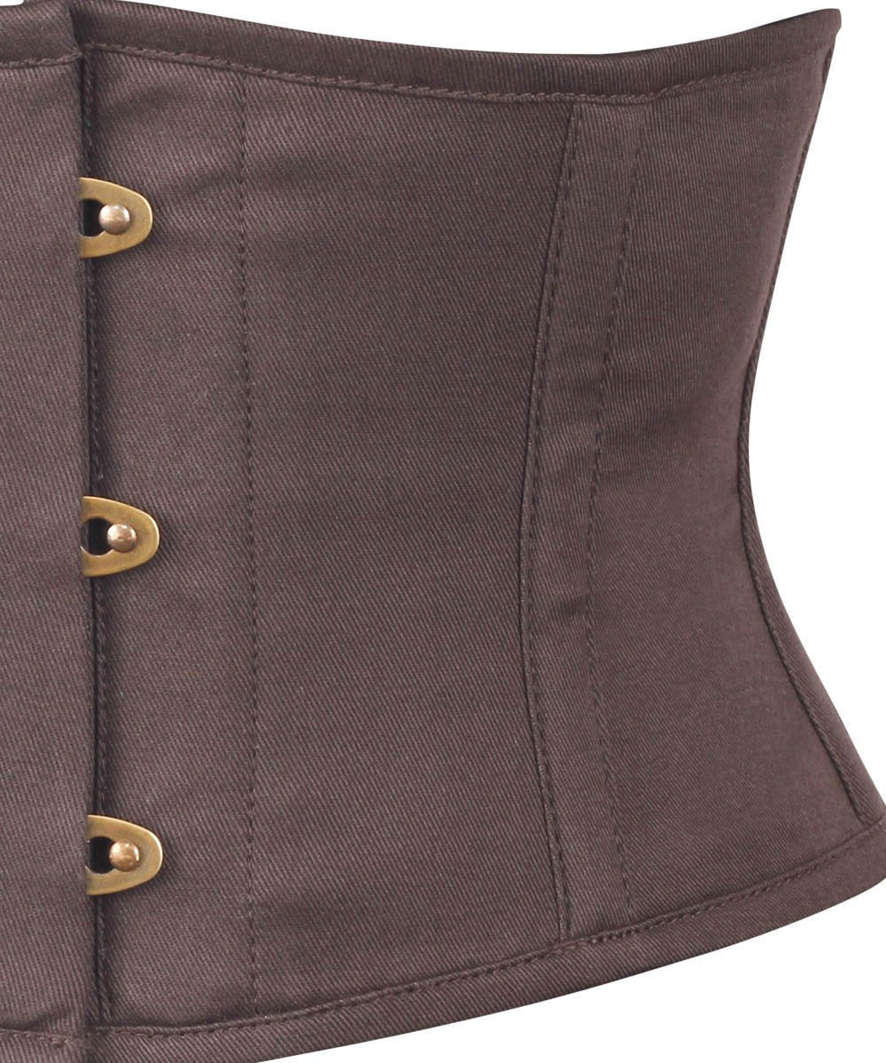 Brown Corset Waist Shaper in 100% Cotton