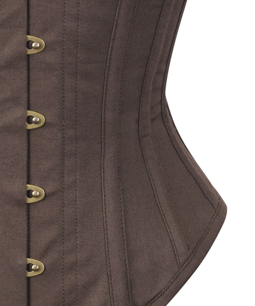 Brown Waist Trainer Corset in 100% Cotton