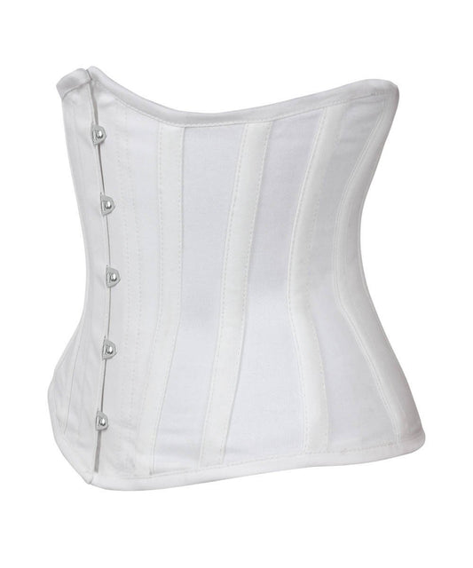 White Waist Trainer Corset in 100% Cotton