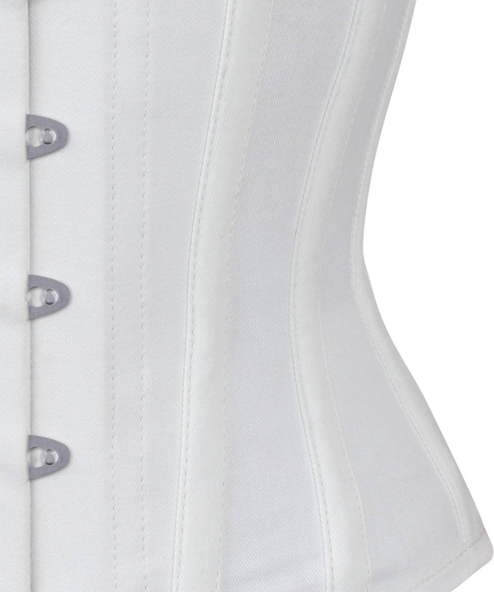 White Waist Trainer Corset in 100% Cotton