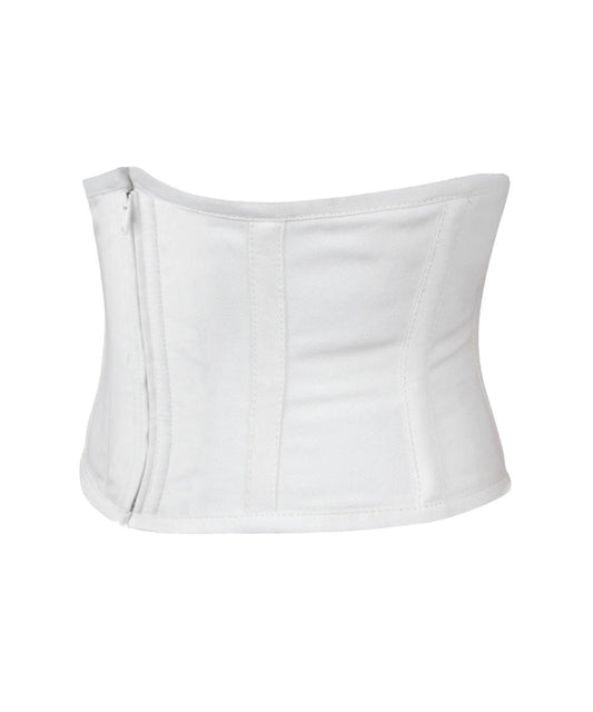 Underbust White Waist Cincher Corset in 100% Cotton