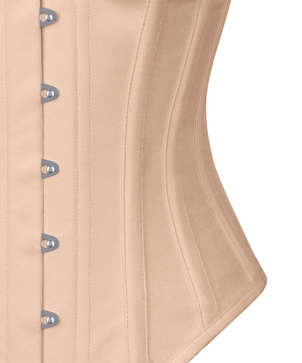 Long Line Nude Waist Shaper Corset in 100% Cotton