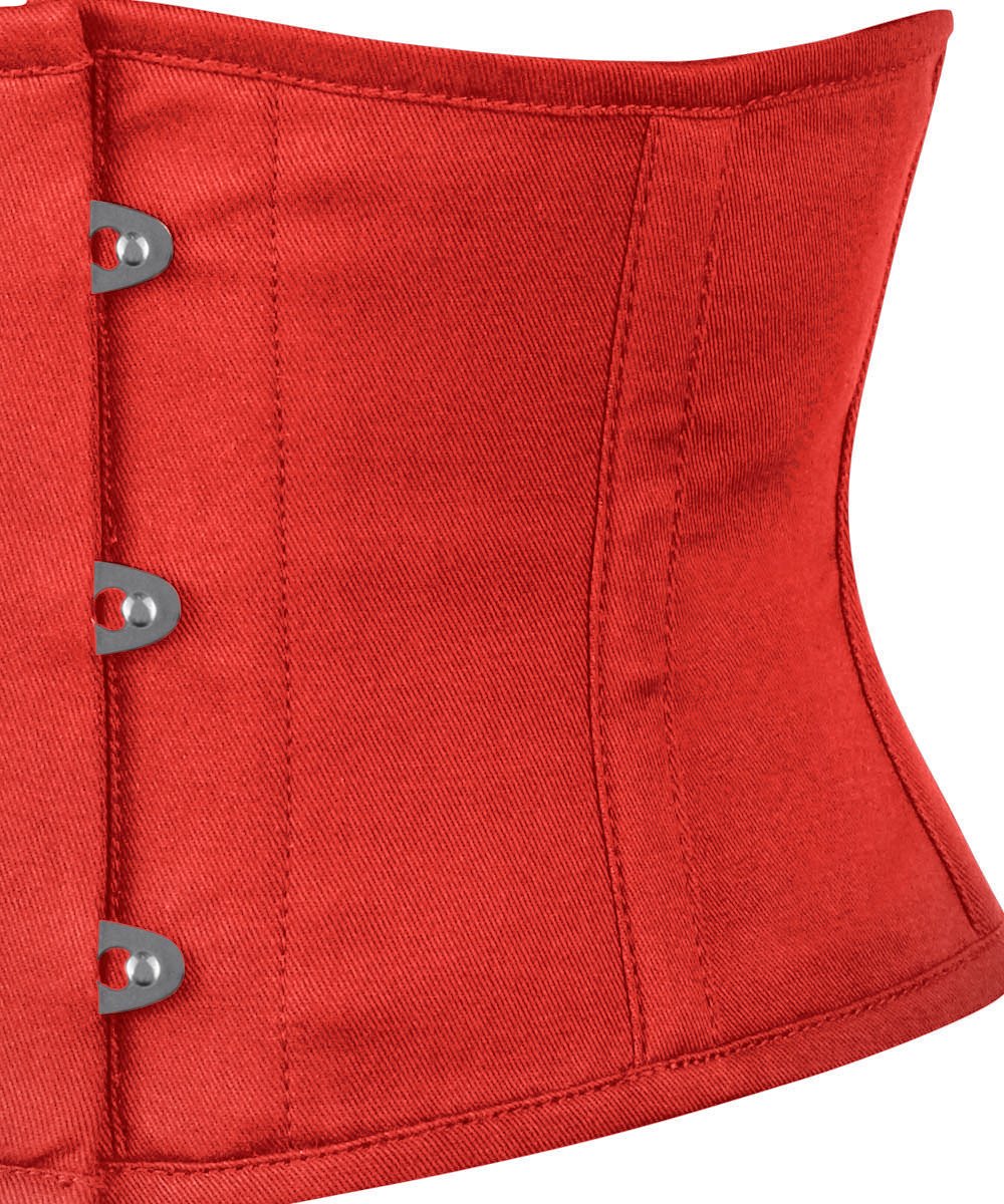 Red Corset Waist Shaper in 100% Cotton