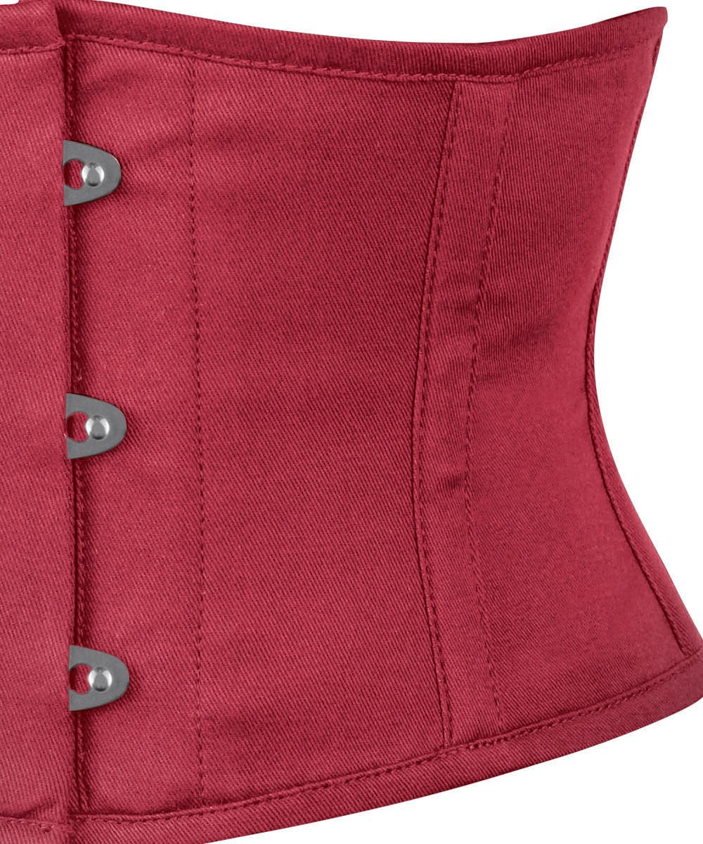 Maroon Corset Waist Shaper in 100% Cotton