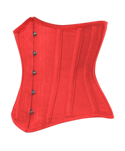 Red Waist Trainer Corset in 100% Cotton