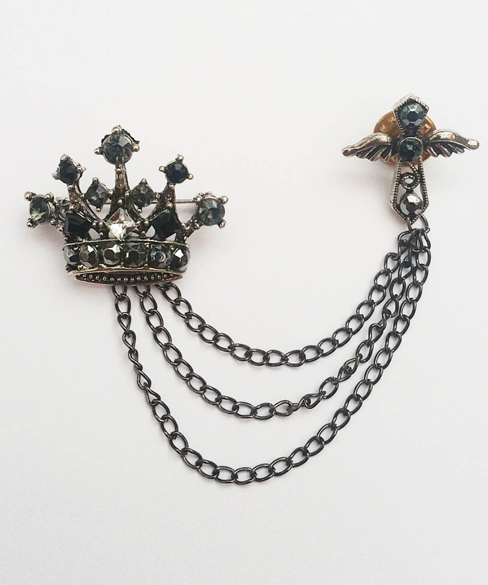 Perrin Crown Cross Lapel Pins Brooch
